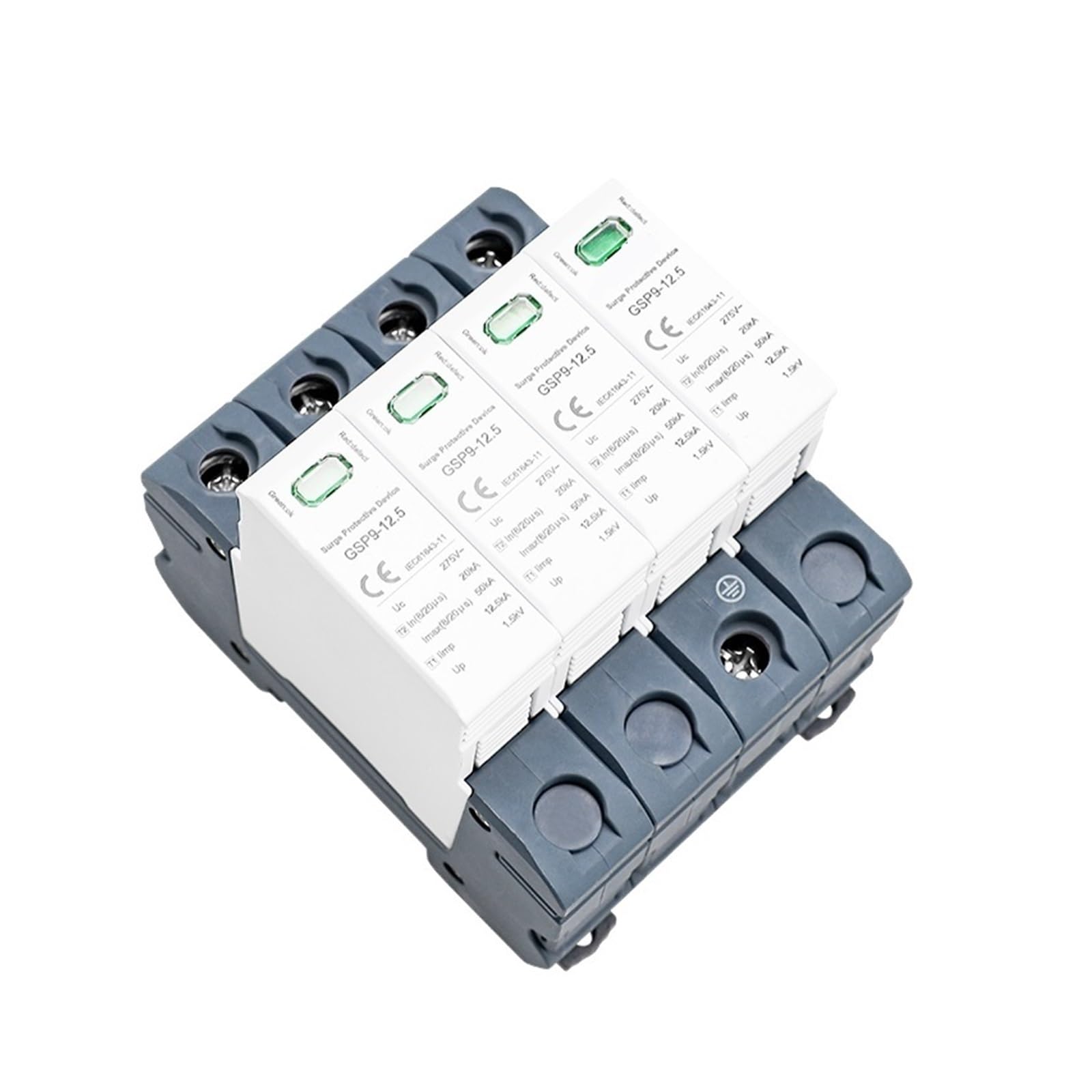 scaricatore GSP9 12.5KA T1+T2 SPD 4P 3P+N Protezione Contro Le sovratensioni 275VAC Limp:7/12.5KA Dispositivo scaricatore a Bassa Tensione SPD (Size : 3P NPE 12.5KA 275VAC)