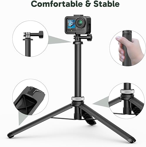 Miniatura 9 de AKASO Mini trípode para selfie stick extensión ligera para grabar video vlog accesorios compatibles con cámara de acción AKASO EK7000Brave 4Brave 7