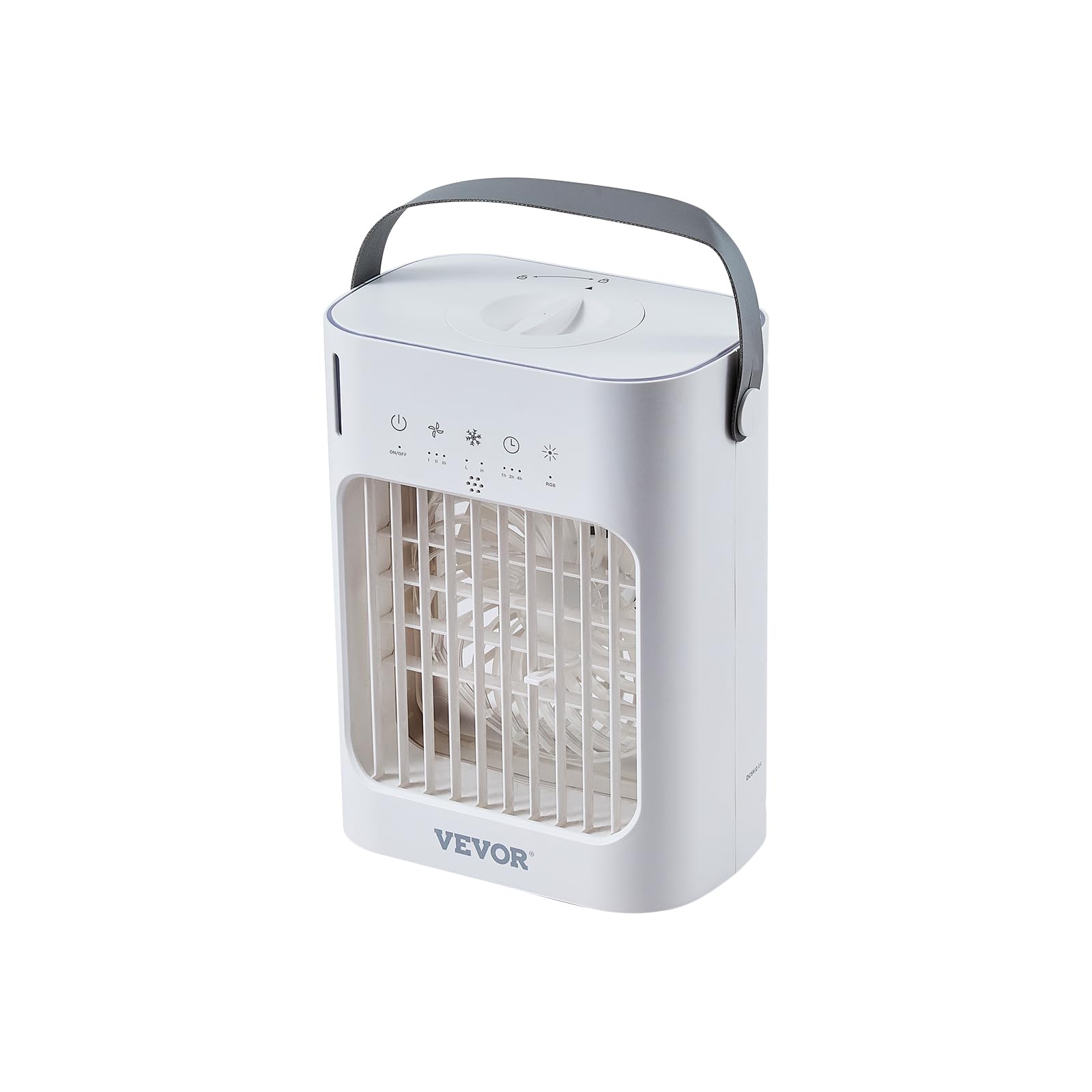 VEVOR Portable Air Conditioner 4-in-1 Evaporative Air Cooler 3-Speed Mini Air Conditioner with 0-7H Smart Timer 700ml Water