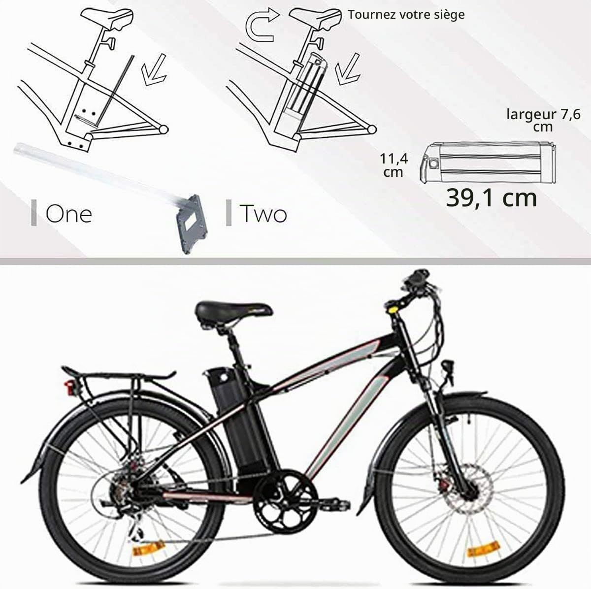 Batterie E-Bike Remplaçable 36V 48V 10/12.5/15/18/20Ah Vélo Électrique Batterie Scooter De Vélo Électrique pour Moteur De 200W À 1000W avec Chargeur + BMS 48V,20AH