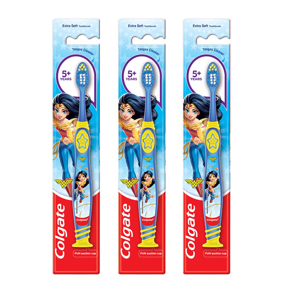Colgate Kids Wonder Woman Extra- Soft Toothbrush (5+ Years) - 1 Pc (Pack Of 3), Manual, Blue (B08SDS9WYG) Amazon Price History, Amazon Price Tracker