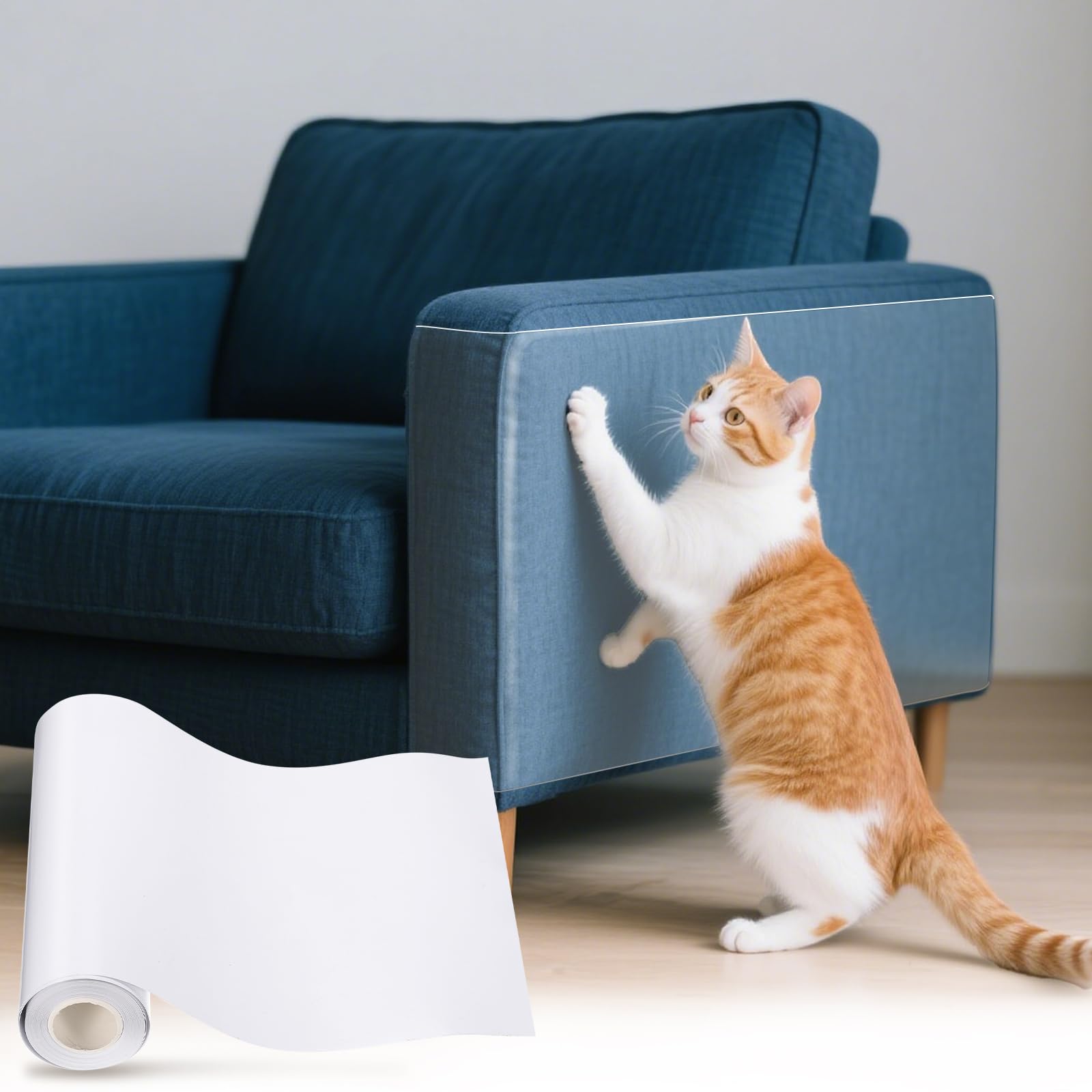 Protector de muebles antiarañazos transparente y adhesivo de una cara