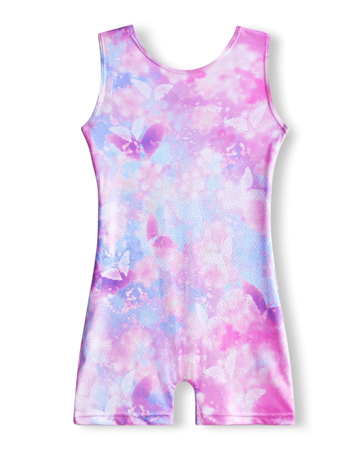 Leotards for Girls Gymnastics with Shorts Butterfly Unicorn Mermaid Dance Unitards Biketards Hotpink Black