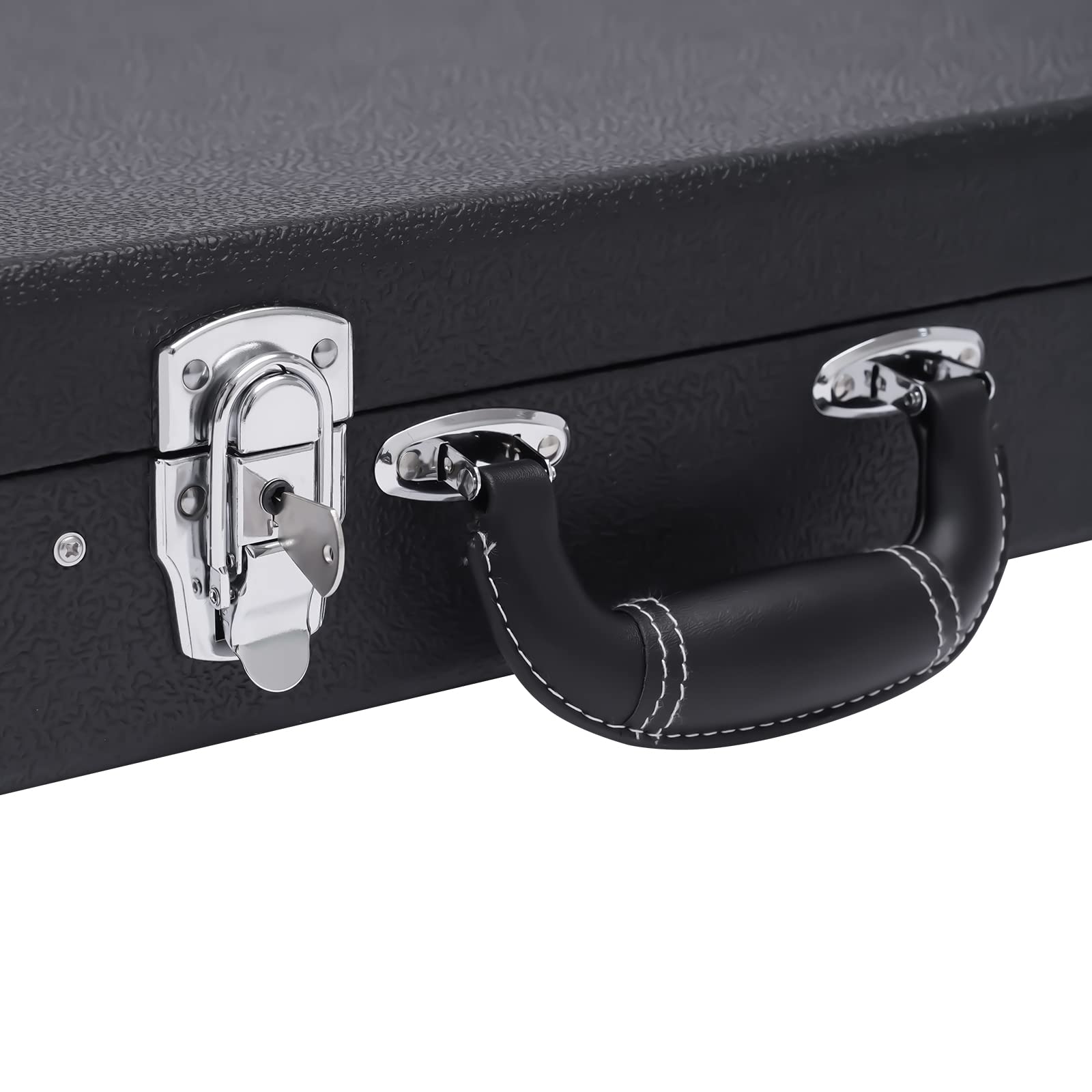 Custodia rigida per chitarra elettrica, portatile, rettangolare, in legno, per chitarra elettrica Tele Fender e Ebenezer, ecc, nero, 105*36*11cm/41.34*14.17*4.33inch, valigetta