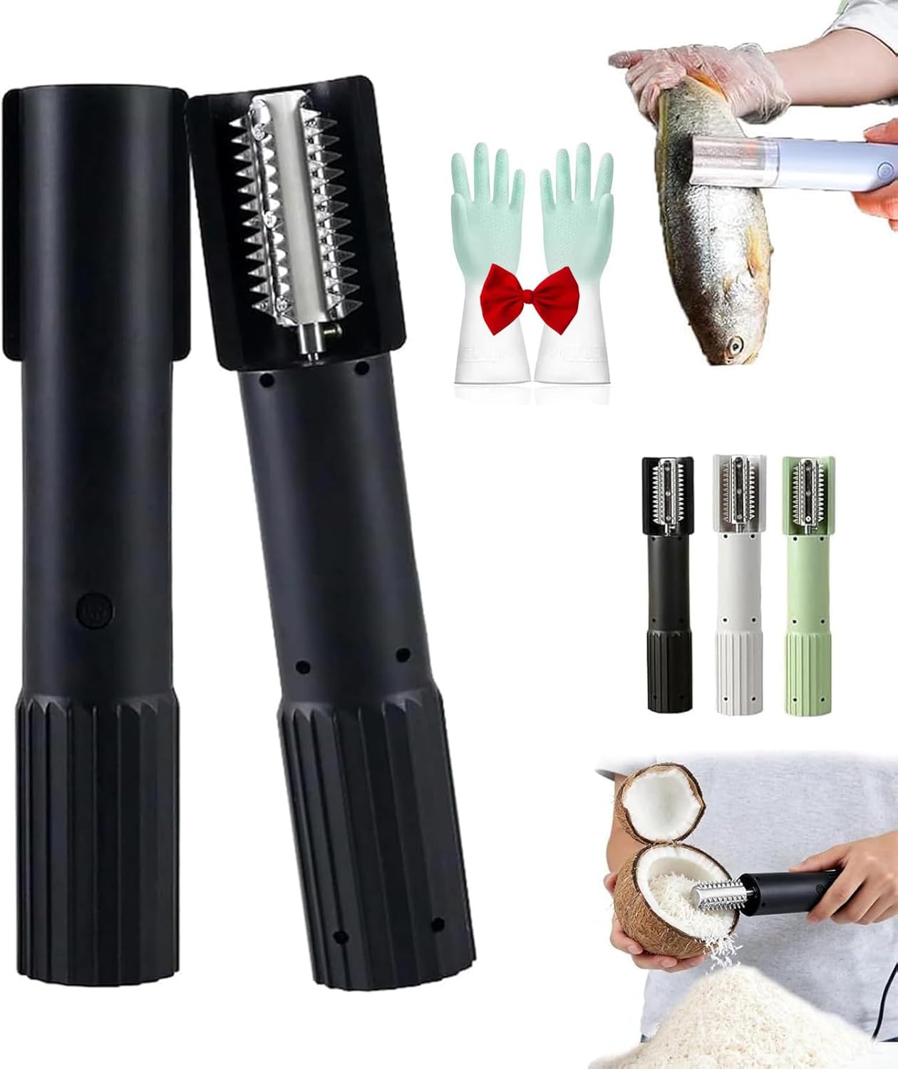 Détartreur à poisson électrique étanche en acier inoxydable avec gants de protection