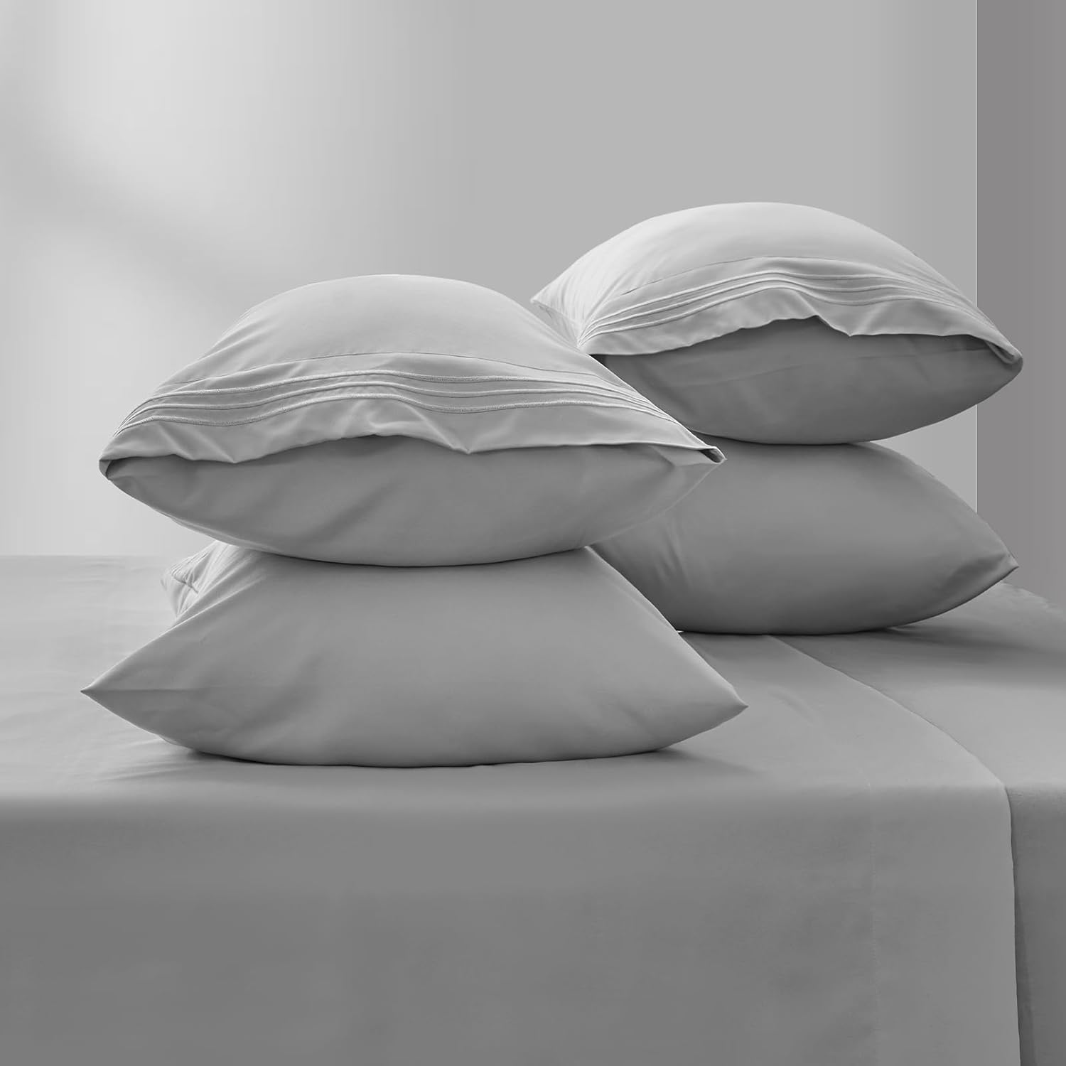 CozyLux Pillow Cases Queen Set of 4 Luxury 1800 Series
