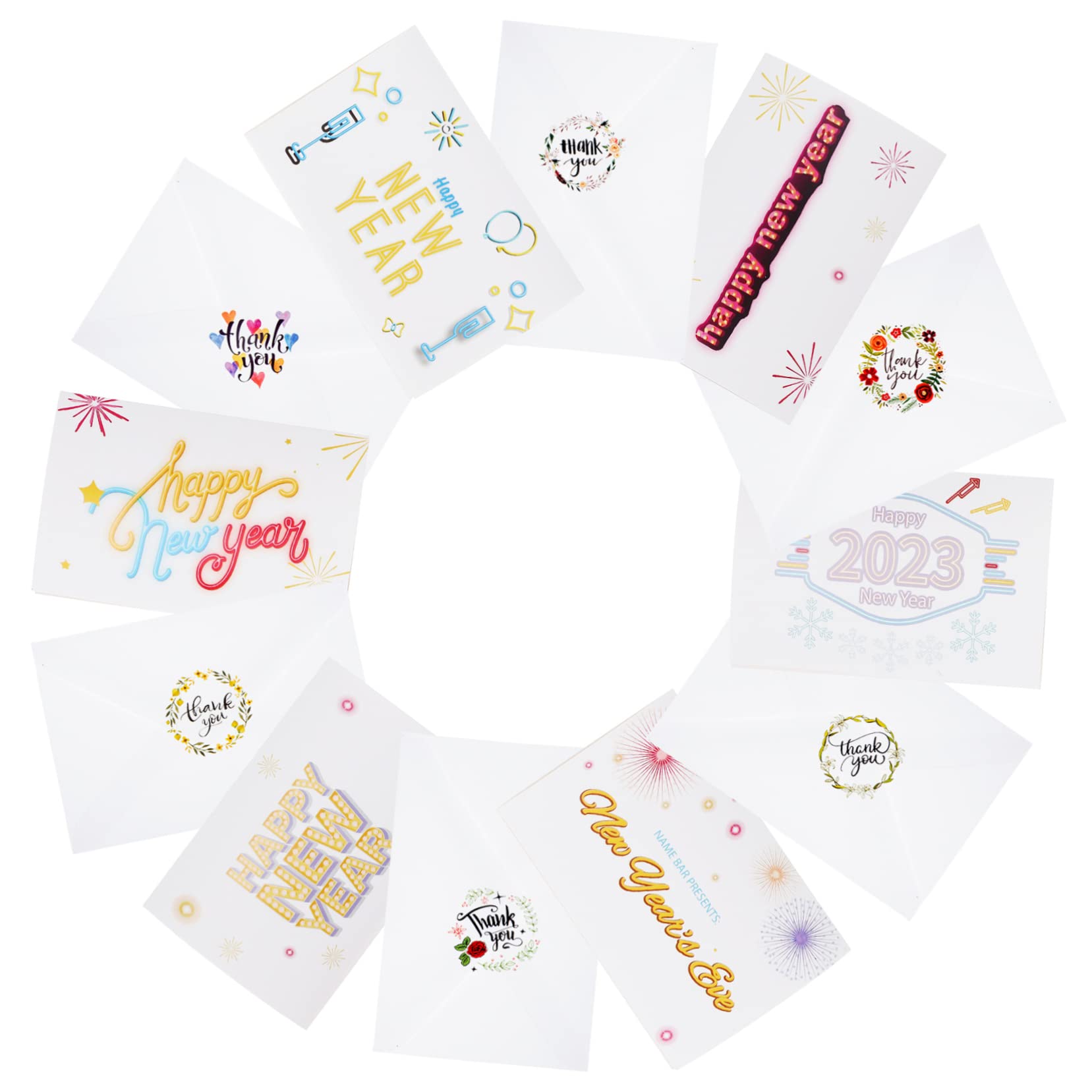 SHINEOFI 48 Set biglietto d'auguri biglietti di ringraziamento aziendali etichette adesive per buste carte buste merry christmas biglietti natale per messaggi di inviti