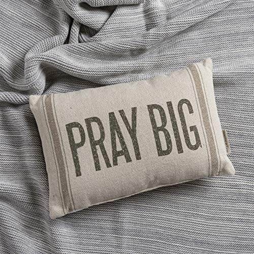 Primitives-by-Kathy-21659-Light-Striped-Pillow-15-x-10-Inches-Pray-Big Primitives by Kathy 21659 Light Striped Pillow 15 x 10 Inches Pray Big
