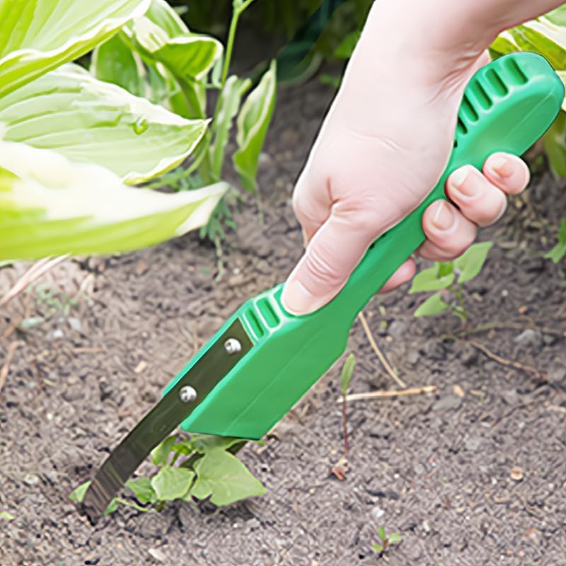 Miniatura 2 de Comimark 1 herramienta de desbrozadora manual de bandido de jardín, diseño de bucle de hierro y cuchillas afiladas, herramienta manual con mango de