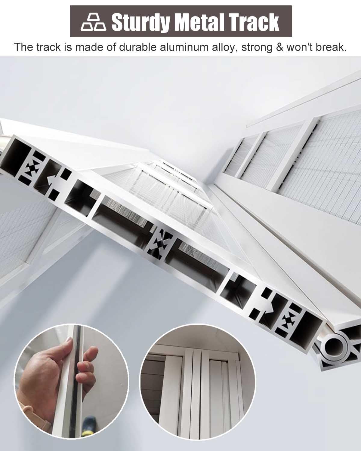 Składane drzwi przesuwne, montaż bez wiercenia, nowoczesny design Concertina do wewnętrznego wejścia i szafy, taśma klejąca dla łatwej instalacji