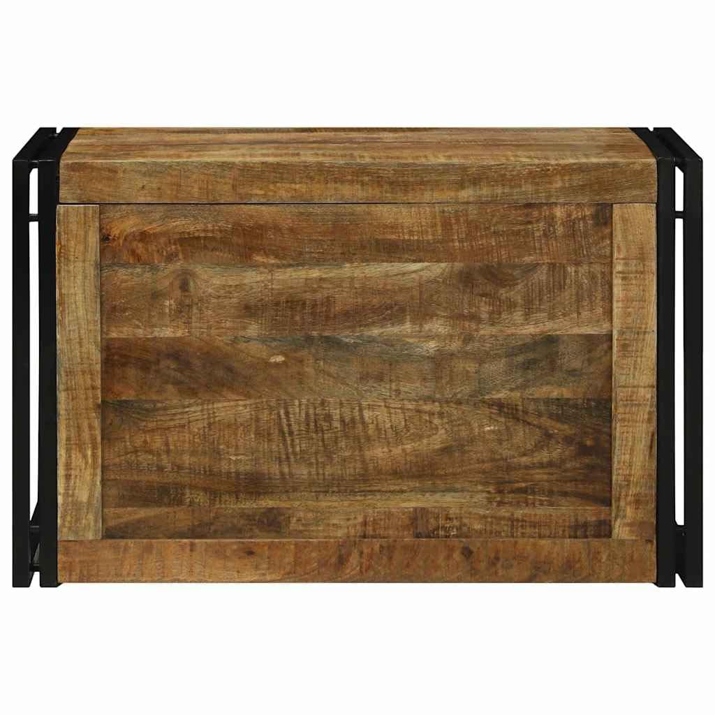 Caja de almacenamiento de 80 x 50 x 50 cm Baúl de madera de mango y hierro