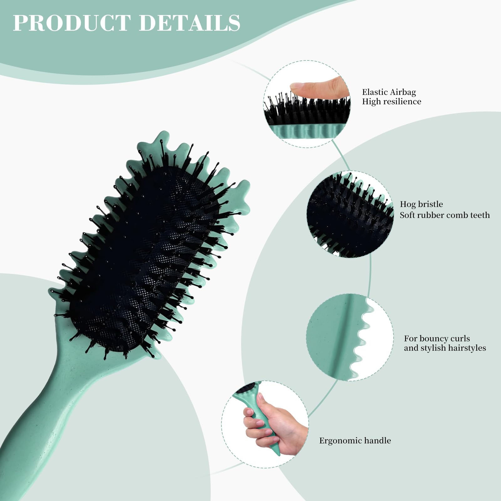 2025 Premium Boar Bristle Curly Hair Brush Upgrade Version Curl Defining Brush - Image 3