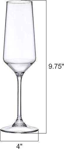 Miniatura 3 de Amazing Abby - Stella - Copas de champán Tritan irrompibles de 8 onzas (juego de 4), copas de vino de plástico, reutilizables, sin BPA, aptas para