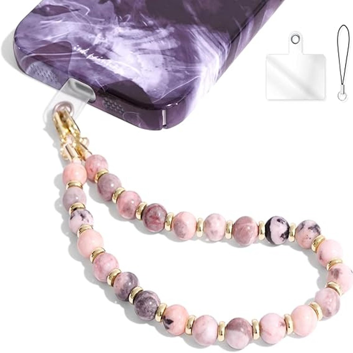 Mobile Phone Strap Crystal Pearl Beaded Flower Bracelet Creative Hanging Rope Keychain Lanyard Anti-Lost Case Girl Women's Wrist Strap Charms with Cellphone, Keys, Cameras & ID, USB Flash Drives-image-6