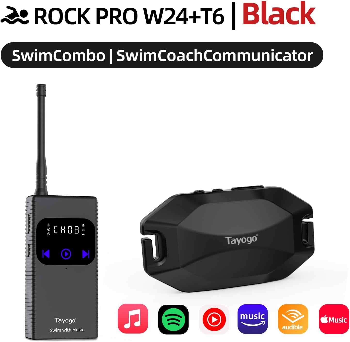 Tayogo Rock PRO Waterproof Bone-Conduction Headphones – 4-in-1 Swim & Sport Headset, Open-Ear Design, Bluetooth & MP3 & Receiving/FM Mode - Image 5