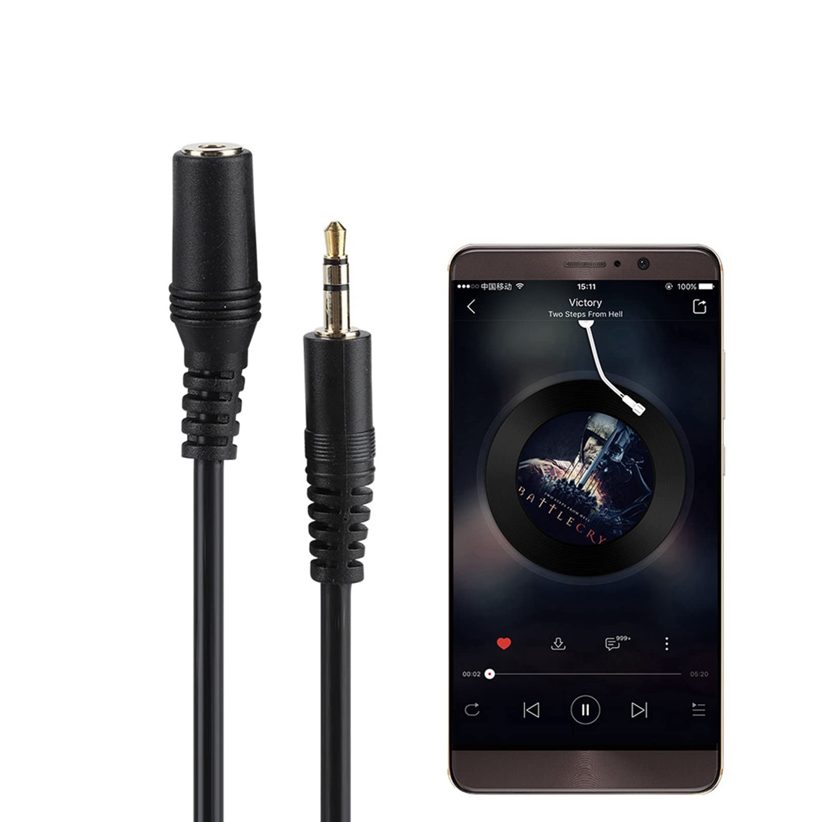 Bediffer Cavo di Prolunga Audio Jack Aux 3,5 Mm Maschio a Femmina per Cuffie Stereo per Smartphone (30 m/98,4 piedi)