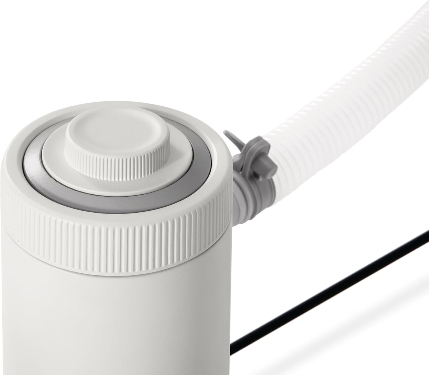Close-up of INTEX 26601EG C330 pump top with hose connection
