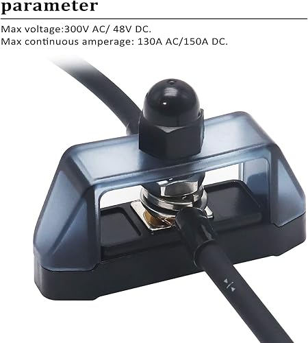 Miniatura 2 de RECOIL S1P-38 Barra colectora individual 38 "Bloque de distribución de energía con terminales de anillo Par de barras de bus rojo y negro