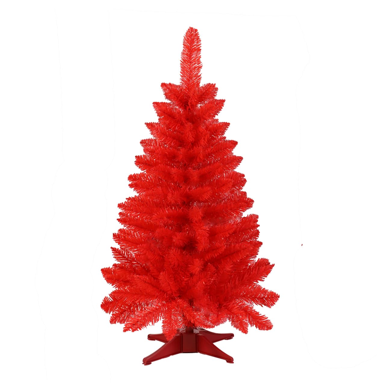 Mini Christmas Tree 3FT Artificial Desktop Xmas Tree for Holiday Decor 160 Branch Tips,Red