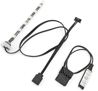 Adjustable RGB Aquarium Light, LED Fish Light with Manual Controller, Full Color Computer Water Cooling Lamp for Glofish and Freshwater [Energy Class A]