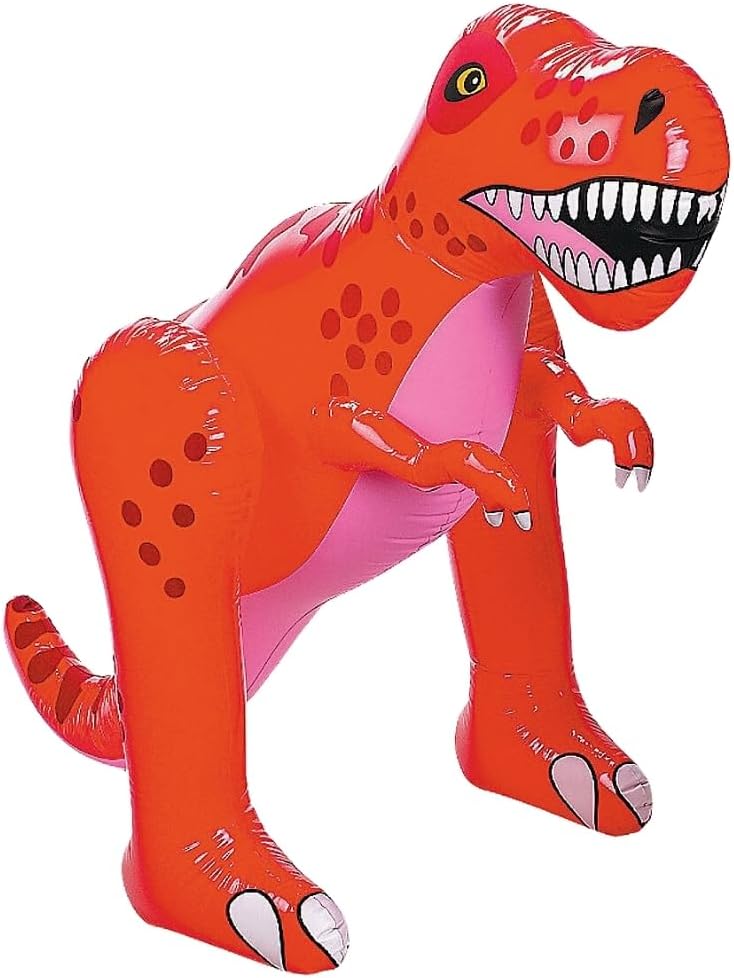 Fun Express Giant Inflatable Dinosaur (4 feet Tall T-Rex) Fun Party Decor and Toy - VBS Vacation Bible School Supplies/Decor