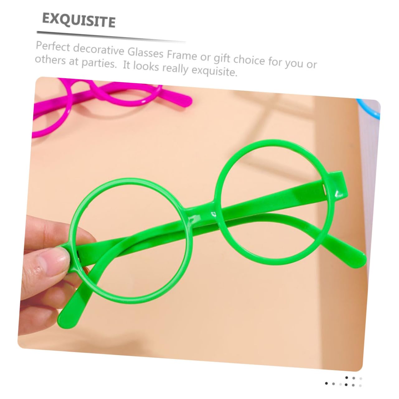 Toddmomy Montures de Lunettes pour Garçon et Filles Rondes Vertes 30 Pièces Accessoire de Fête Ludique Garçon et Filles Costume Photo Amusement