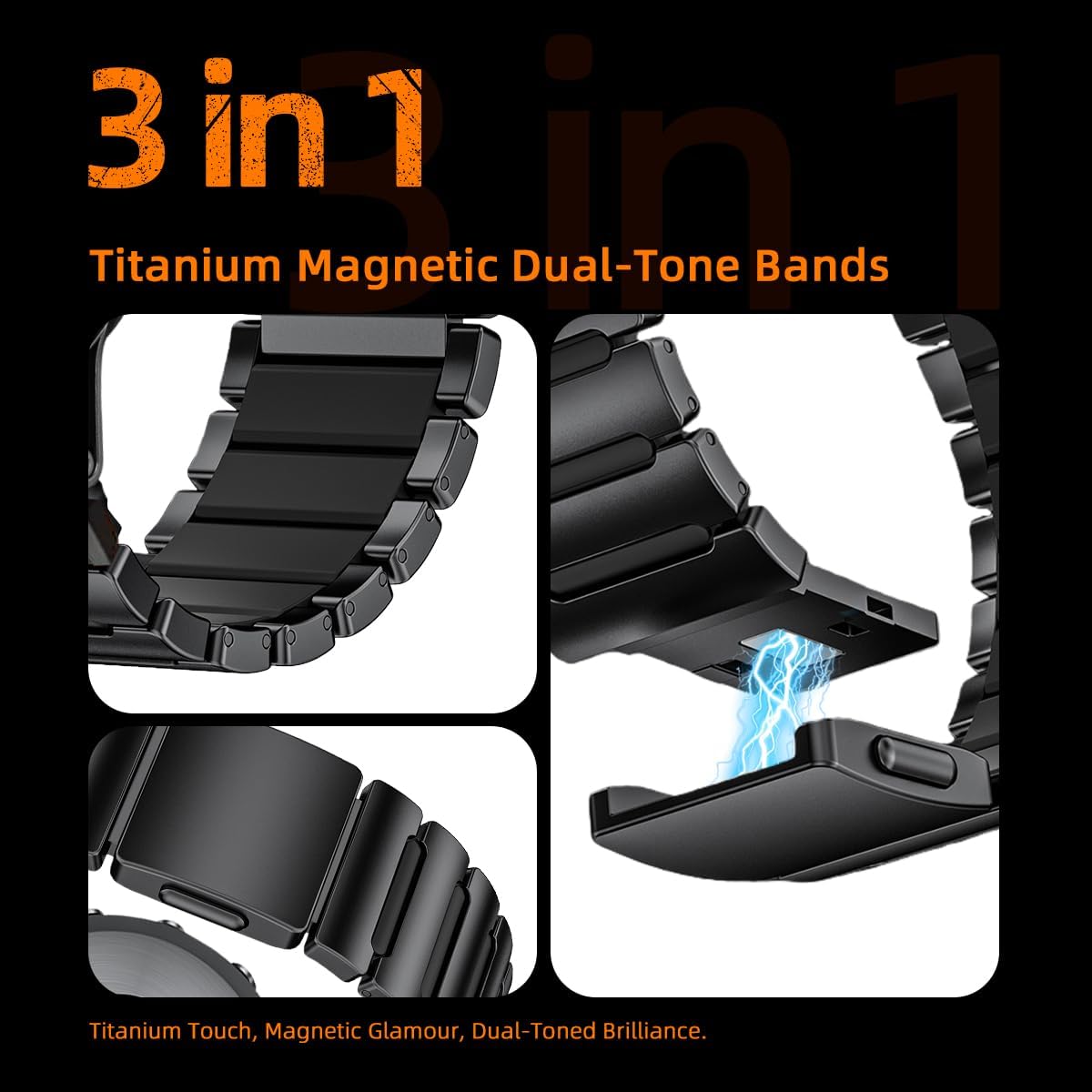 Titanium Compatible for Garmin Fenix 8 51mm 7X 6X 5X Watch Band,26mm Dual-Color Magnetic Quickfit Bands Gifts for Men Fenix 7X 6X Pro/5X Plus/3HR/Instinct 2X Solar3 50mm/Enduro/Tactix/Epix Pro2