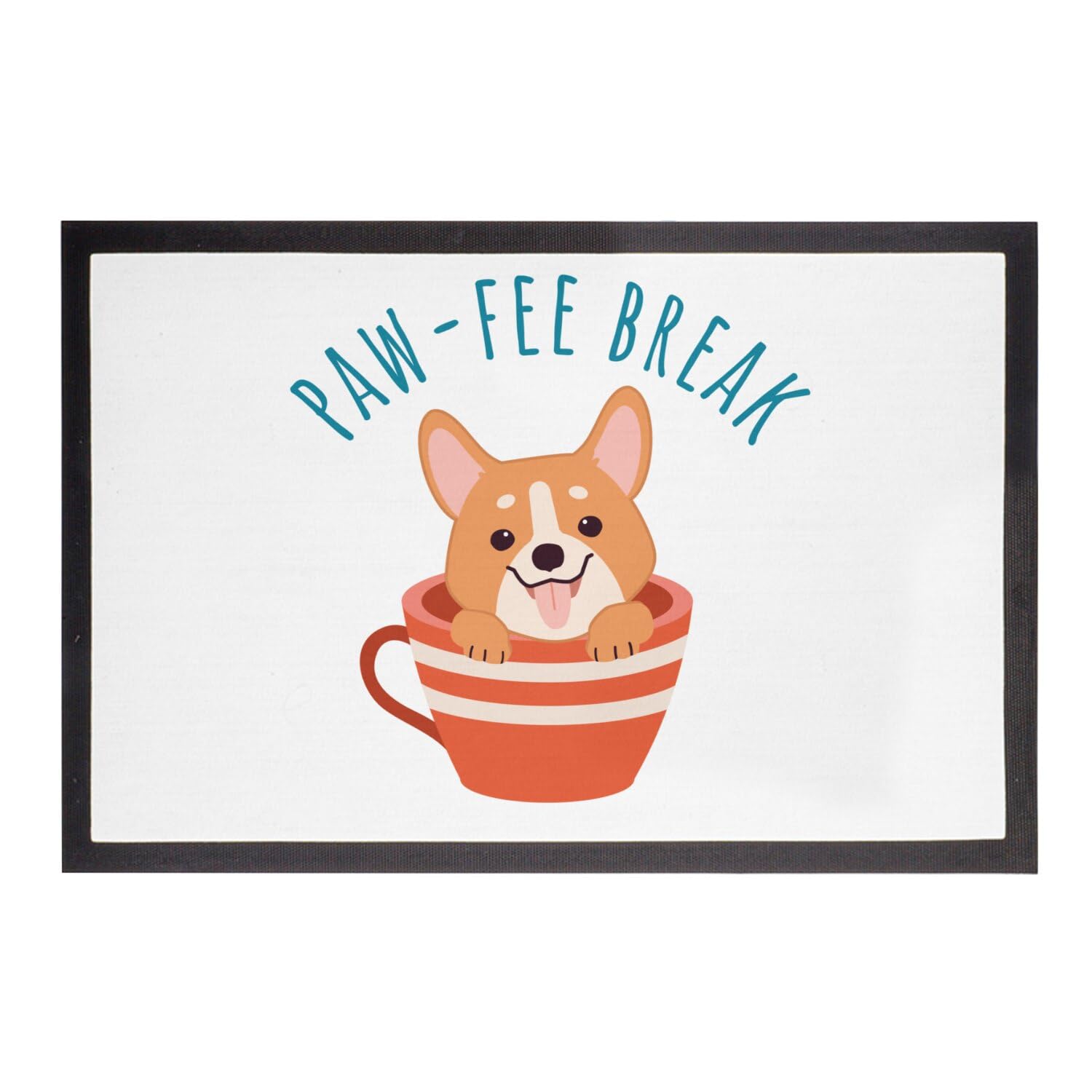 Paillasson Corgi blanc 75x50cm pour partager l'amour des animaux à la maison