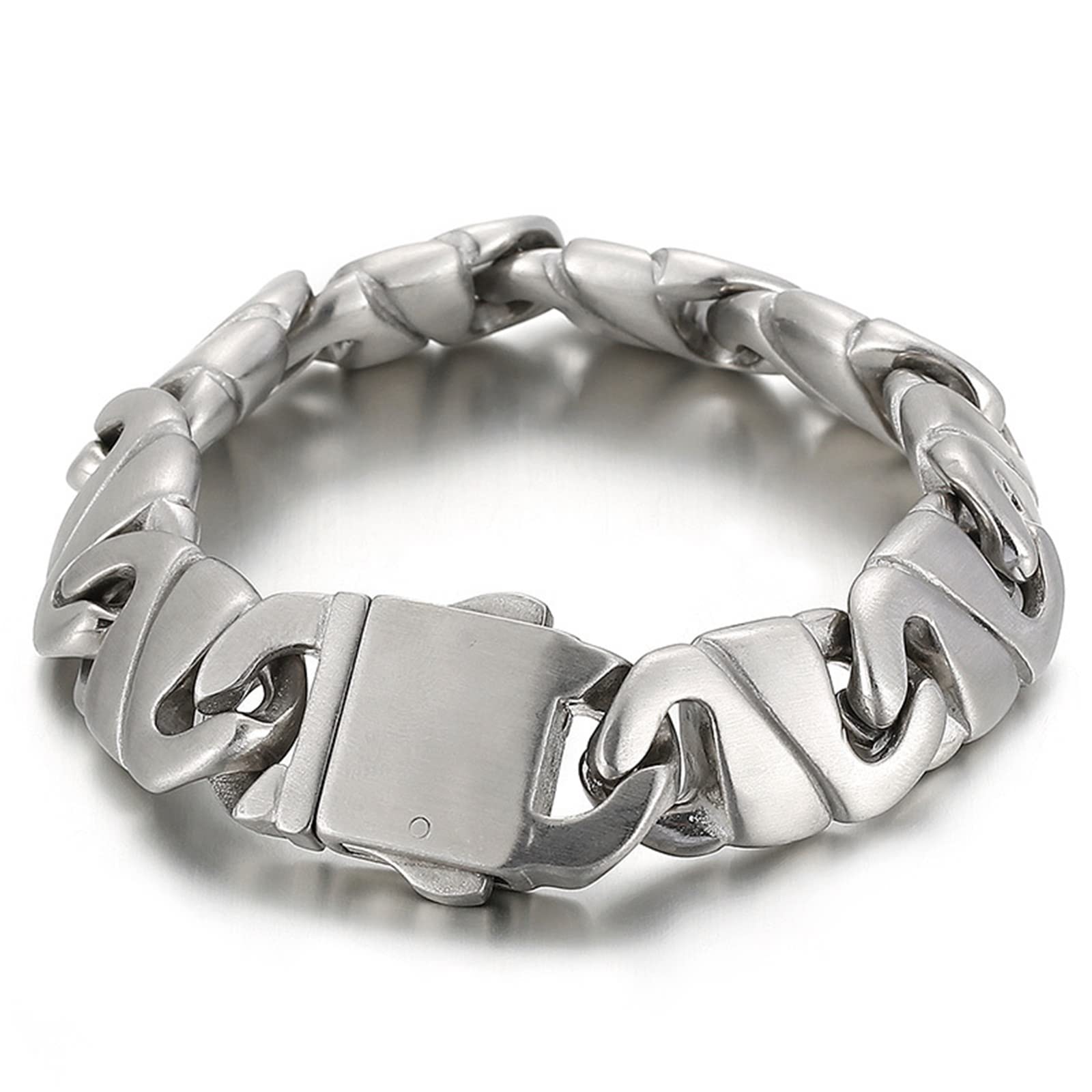 Armkette Herren in Edelstahl, Geometrisch Form Kettenschnalle Armreif Hip Hop Rapper Modeschmuck Zeitloser Herrenschmuck
