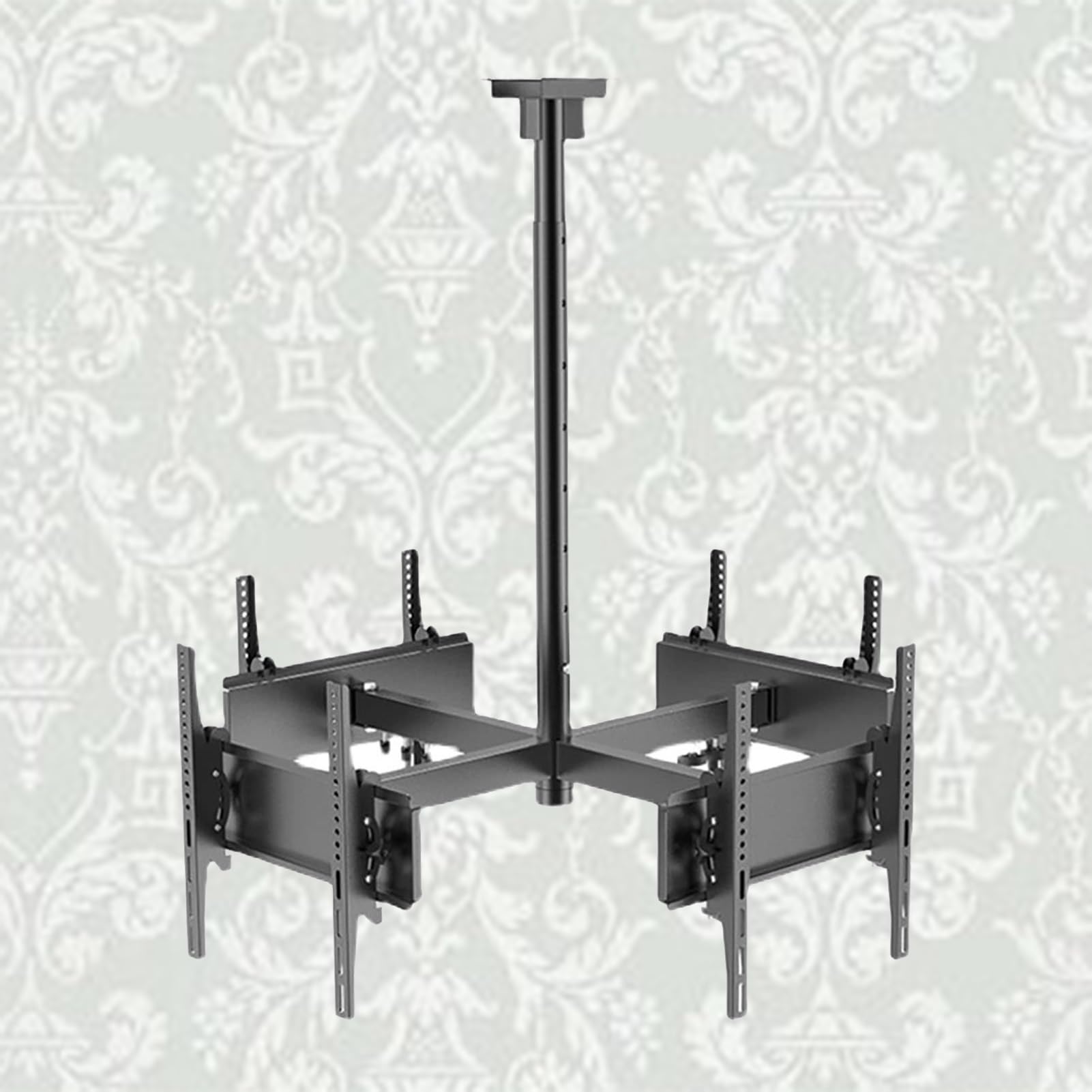 HPTHLY Ceiling Tv Mount - Tv Ceiling Mount Adjustable Bracket, 4 Sides Tv Ceiling Mount Bracket, Adjustable Tilt & Swivel Tv Ceiling Mount, Lcd Tv 360 Degree Rotating Frame, For
