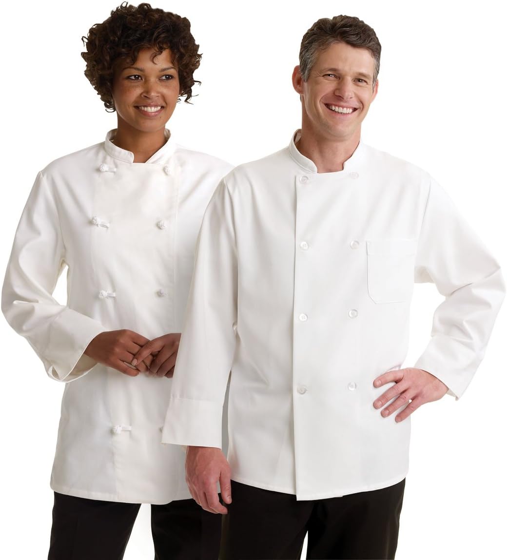 Medline 335ERS44 Knot Button Chef Coats, 44, White