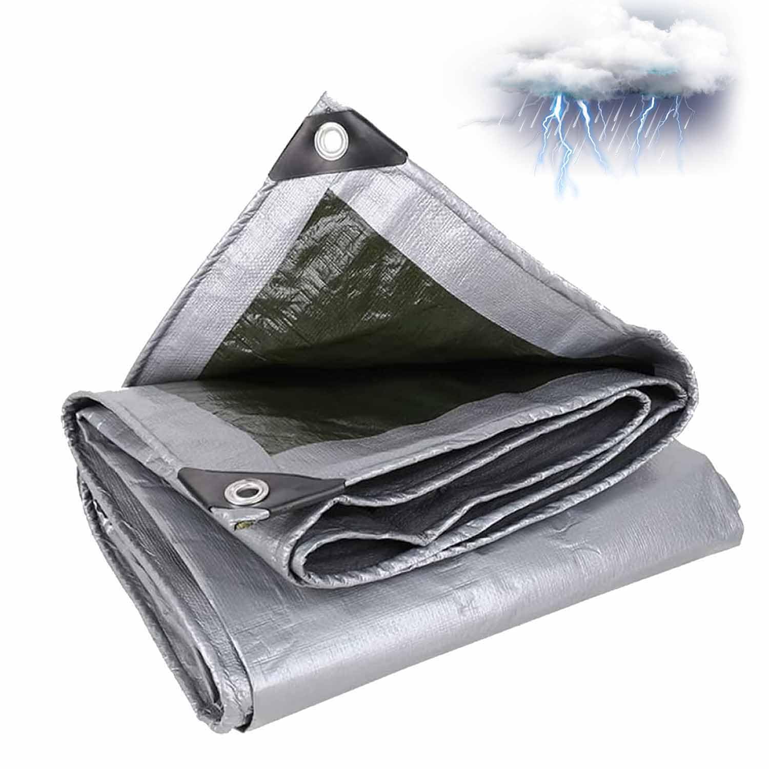 Ffsaacol Tarps Heavy Duty Waterproof, Waterproof Tarpaulin Double-Sided Waterproof, Reinforced Edges Tarp For Home, Boats, Cars, Camping, Protective Cover A, 3x3/10x10ft