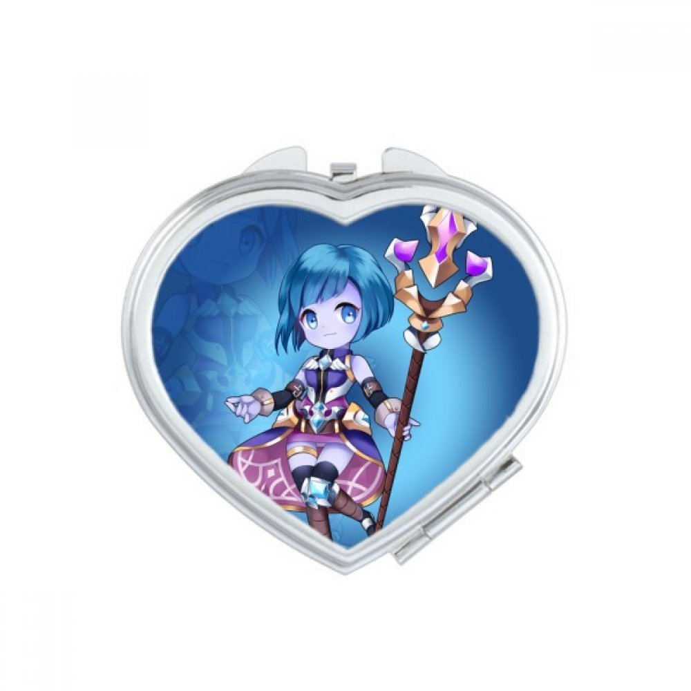 Miroir de poche compact pour éviter les bavures de maquillage, mini miroir portable mignon cœur