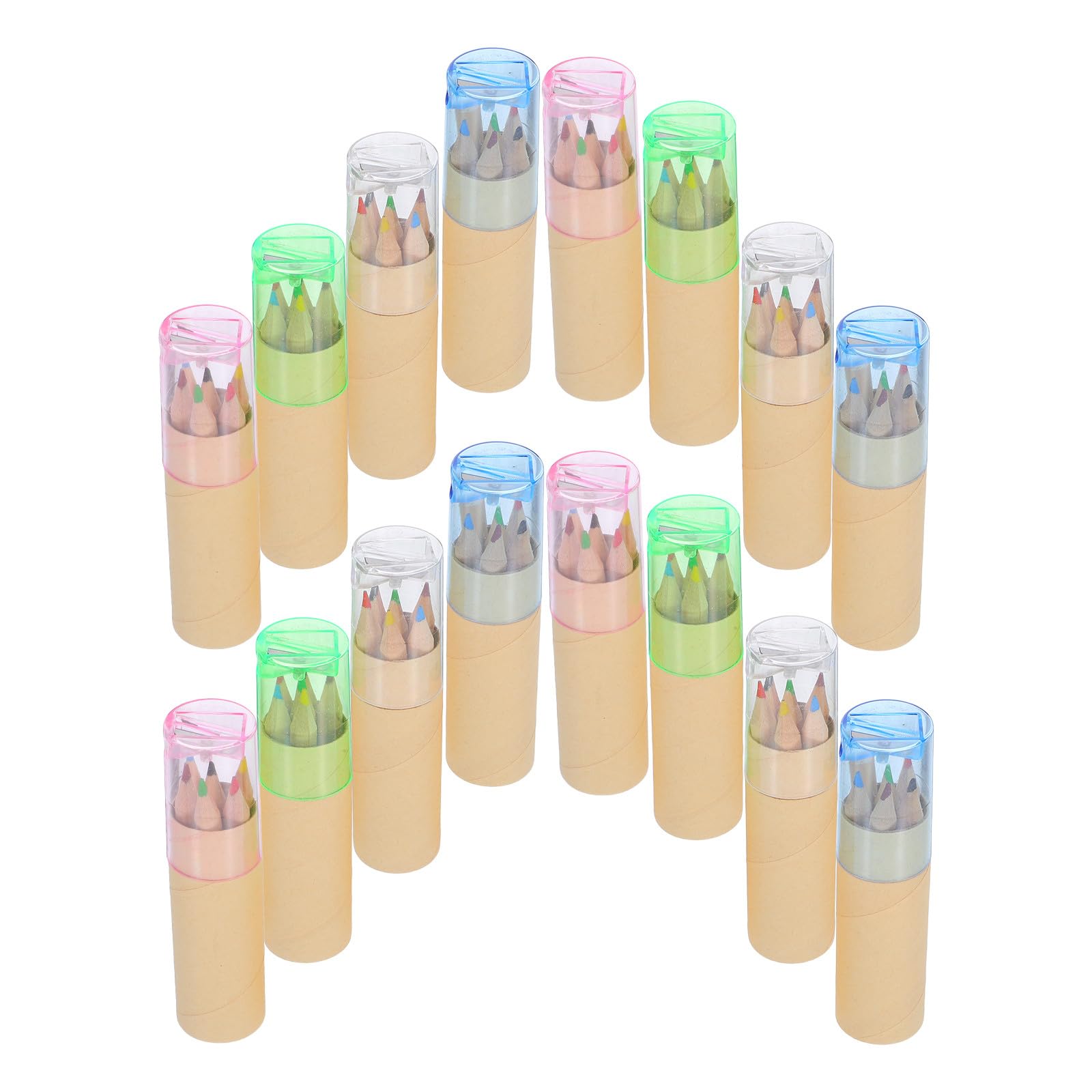 Mini Matite Colorate Compatto e Portatile con Temperino in Tubo Set di 32 per Back To School Party per Disegno e Sketching e Progetti Artistici