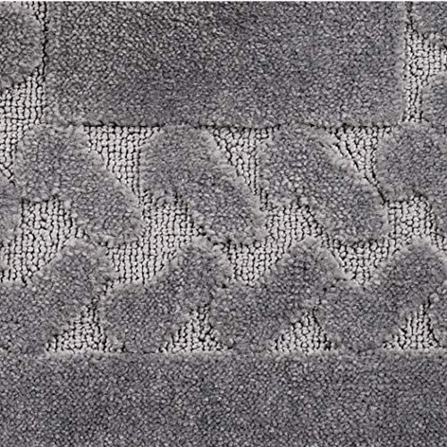 Collections Etc Herringbone Carpeted Runner Rug, Solid-Colored With Plush Decorative Trim Accents And Skid-Resistant Backing For Long Hallway, Grey, 22" X 90" #TOP4