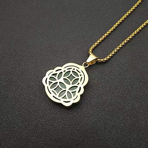 Miniatura 4 de COLORFUL BLING Lucky Laughing Buddha - Collar con colgante de jade verde con circonita cúbica, amuleto de piedras preciosas para mujeres y hombres