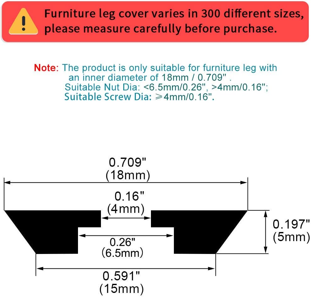 sourcing map 36pcs Rubber Feet Bumper Buffer Feet Furniture Cutting Board Electronic Scale Leg Pads Anti-slip with Metal Washer - Image 3