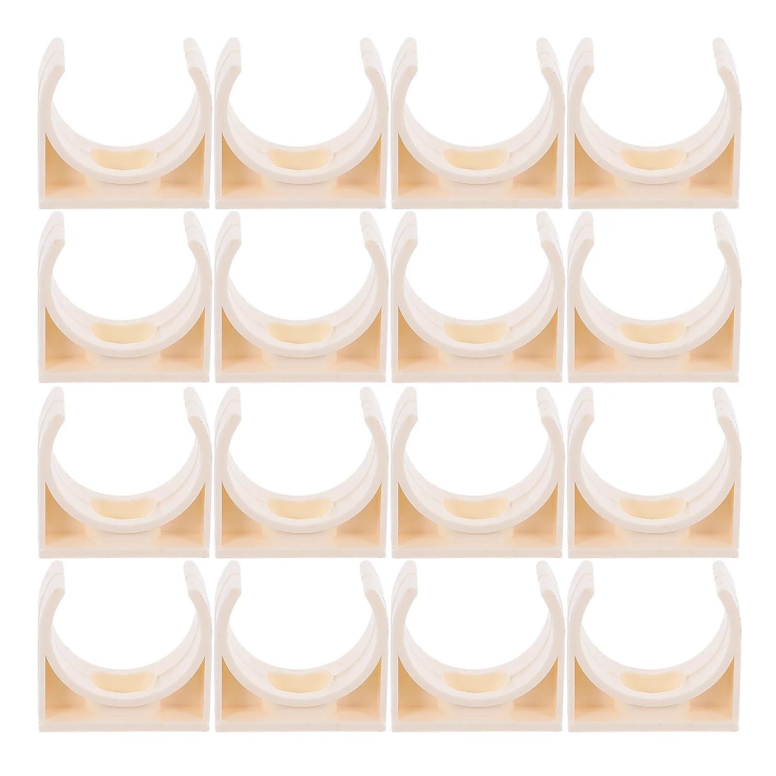 40 Stück Kunststoff-Rohrschellen, 25 mm Innendurchmesser, beige, U-förmig