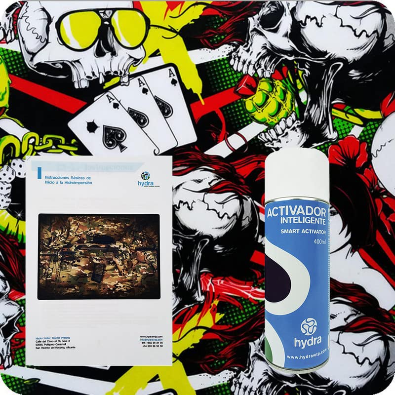 BASIC Hydro Dipping Kit Hydro dip Kit Zestaw Hydrograficzny : 1 SMART Water Transfer Printing Activator Spray 400 ml + Podstawowy podręcznik użytkownika + Folia hydrograficzna. Rozmiar: Szerokość: 3