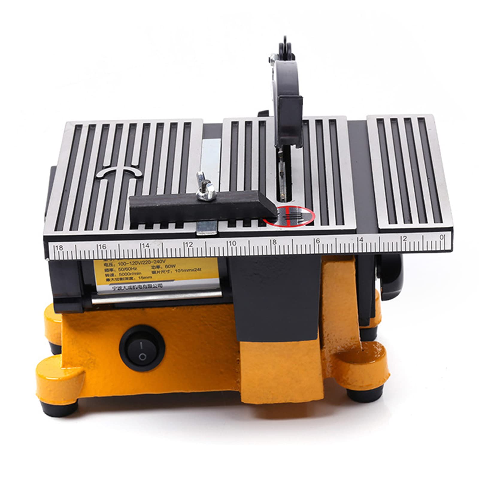 Mini Scie Sur Table 90W - Profondeur De Coupe Réglable Jusqu'à 16mm, 3 Lames Incluses, Pour Bois Et Métaux Non-Ferreux