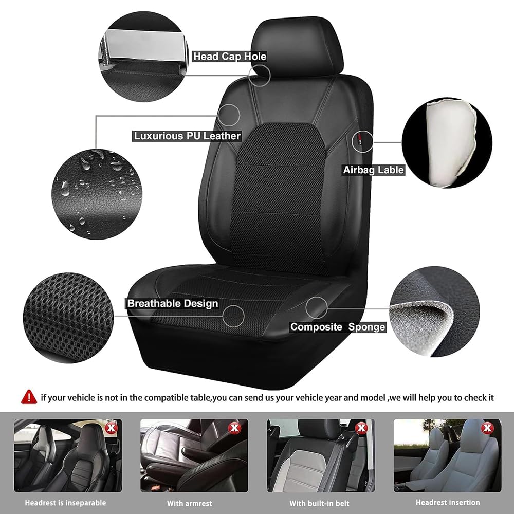 Fundas Asientos Coche, para Mitsubishi Outlander 2008-2012 Cubre Asientos Protector Delantero y Trasero con Airbags Laterales Interior Accesorios,B