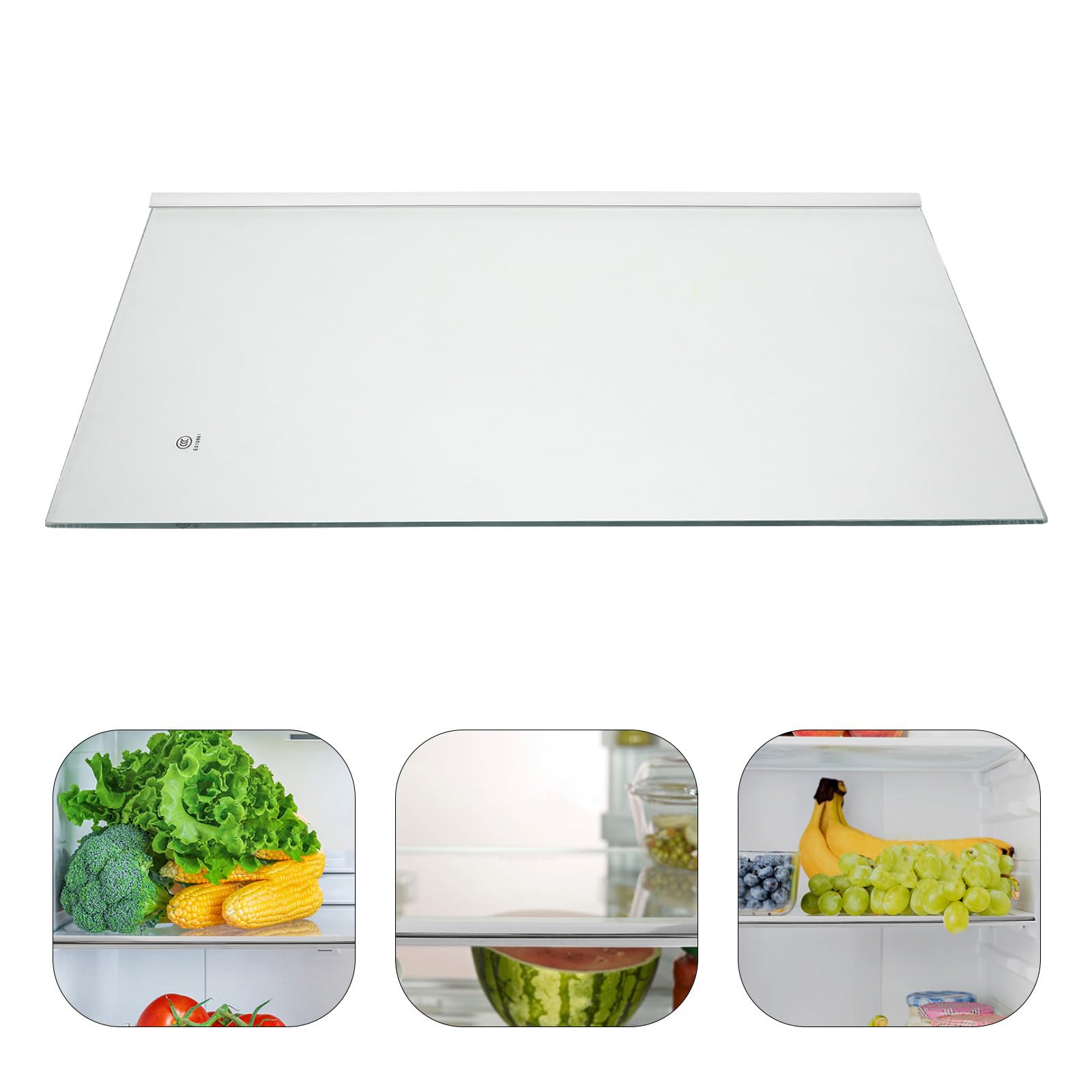 Ciieeo Étagère en Verre Trempé 40x24 Cm pour Congélateur et Réfrigérateur, Séparateur de Rangement Transparent, Pièce de Remplacement Compatible pour Organisation Frigo et Congélateur