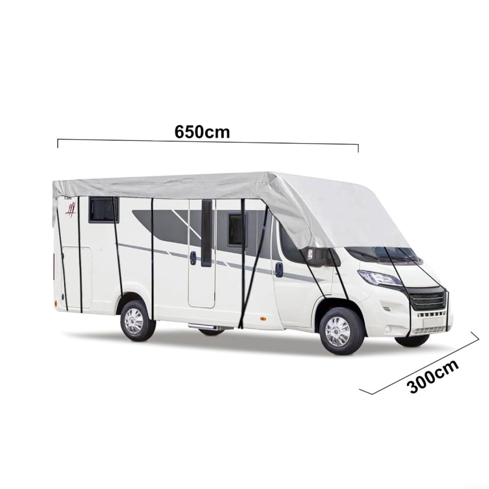 Cubierta de techo para caravana de 6,5 a 8,5 m, lona Oxford 210D, impermeable, protección solar para nieve, camión, remolque (6,5 x 3 m)