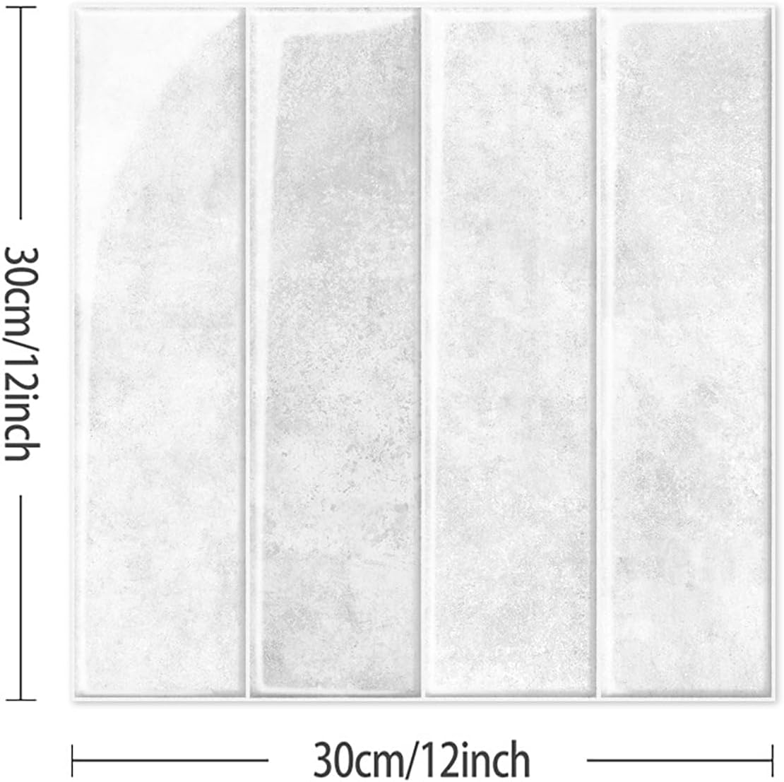 Alwayspon 10 Sheets 12inch/30.5cm 3D Vinyl Backsplash Tiles, Self-Adhesive Peel and Stick Wall Tile Stickers Stick on Subway Tiles for Kitchen Bathroom Wall, Light Gray 10 Light Gray