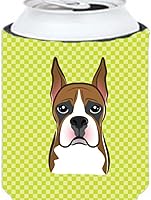 Vista 283 de Caroline's Treasures BB1293LITERK Tablero de ajedrez verde lima Weimaraner Botella de vino Hugger Funda Enfriadora Abrazador Lavable a Máquina