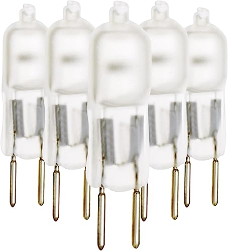 Satco S1911 - Bombilla halógena GY6.35 de 12 voltios, 50 W, 850 lúmenes, base halógena T4, regulable (paquete de 5)