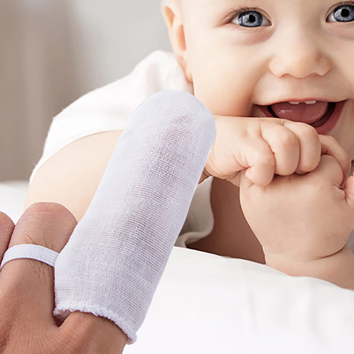 minkissy 3 set da 18 pezzi di garza per culla, strumento per bambini, spazzolino da denti per l'igiene orale del bambino, spazzolino da denti per bambini, salviette per bambini, spazzolino da dito per