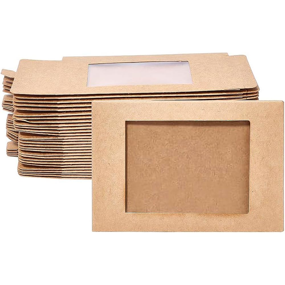 GeeRic Doos van kraftpapier met kijkvenster, kerstkoekjesbox (10 x