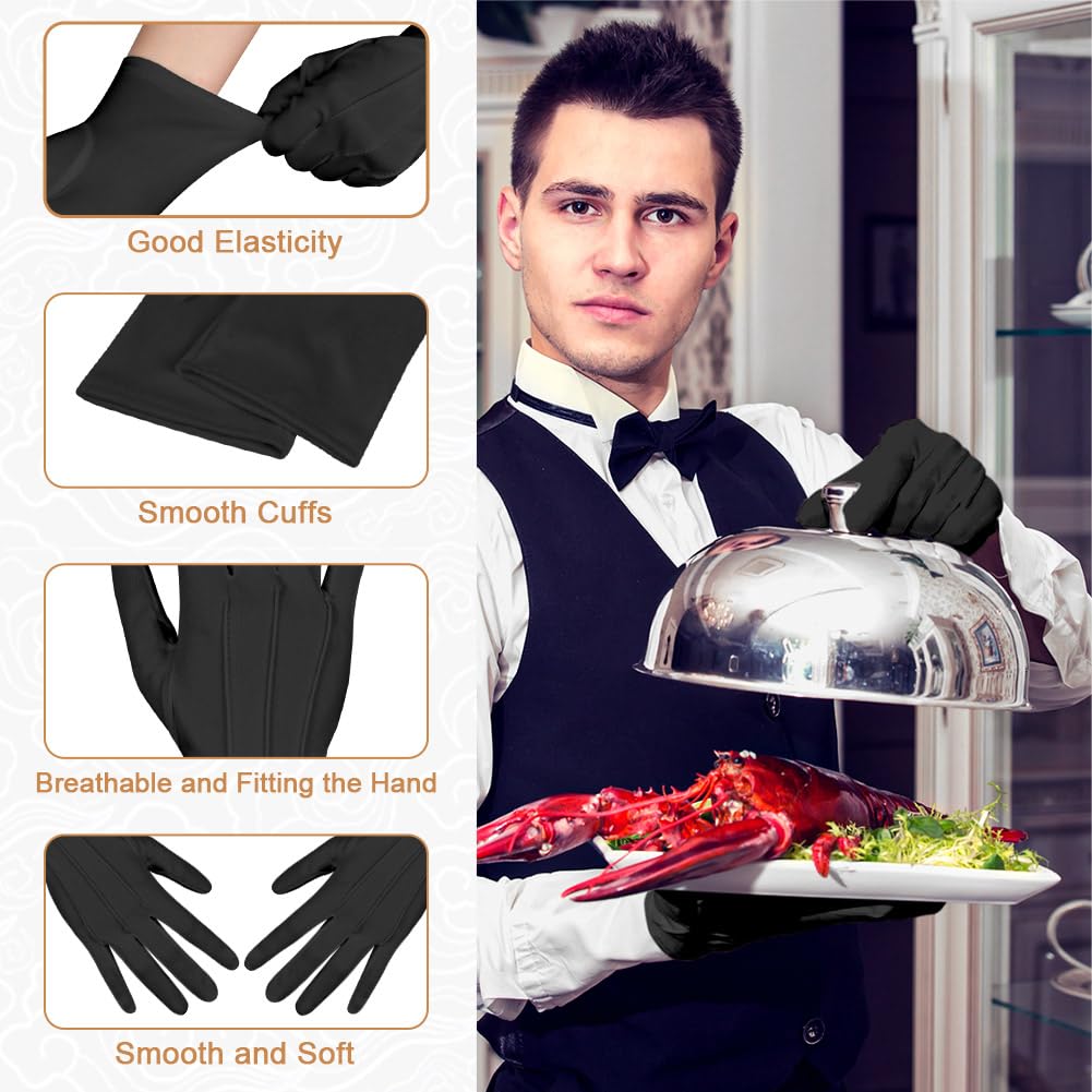 Aomig Short White Gloves White Gloves for Men & Women - Image 3