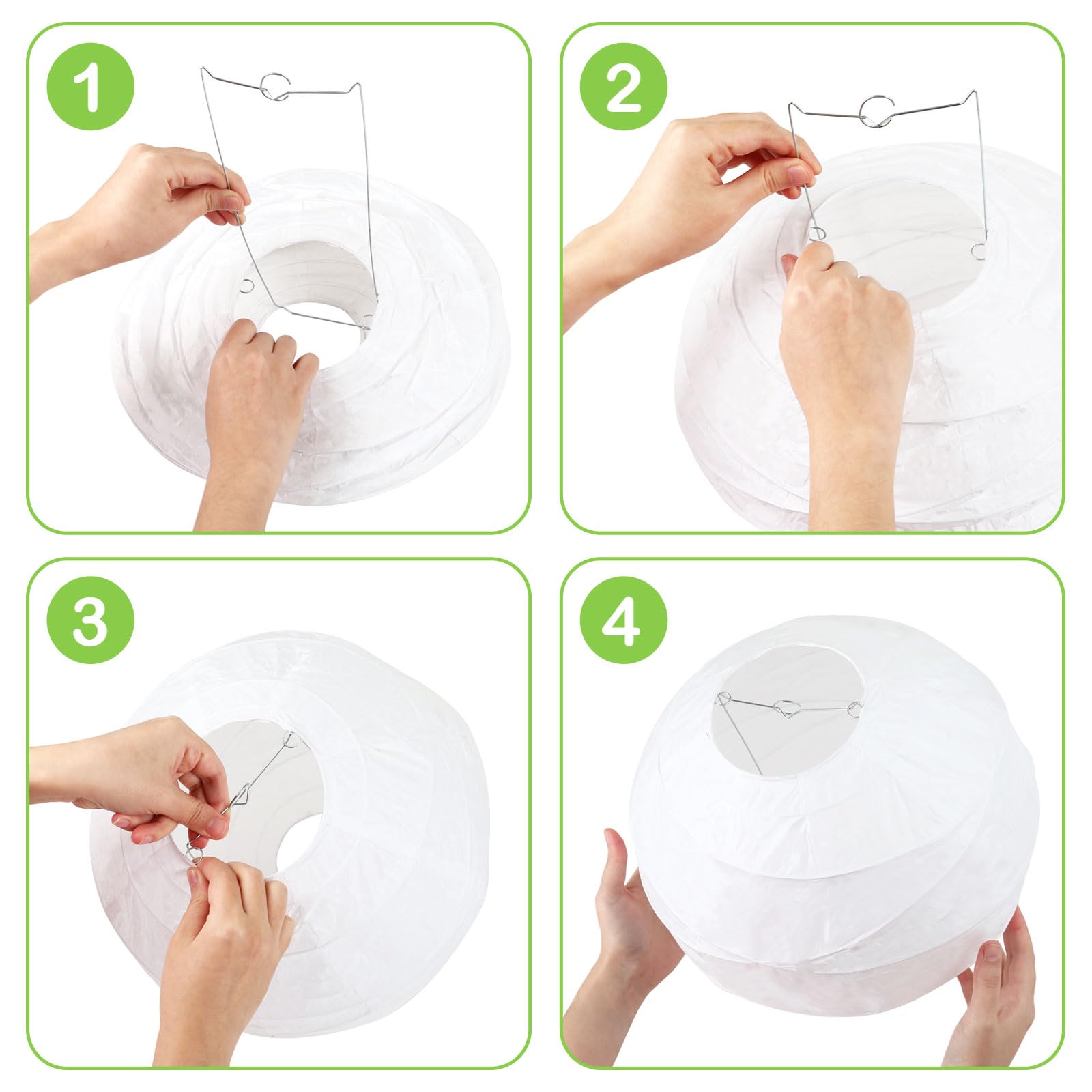 LIHAO Lampion Lantern Carta Sospesa Parati Giorni Bianco, 25 cm, 1 pz